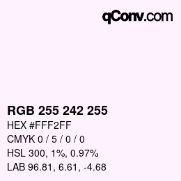 Color code: RGB 255 242 255 | qconv.com