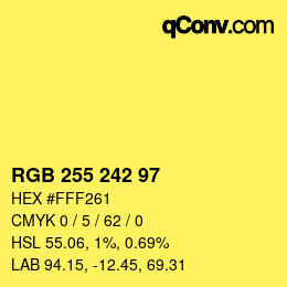 Color code: RGB 255 242 97 | qconv.com