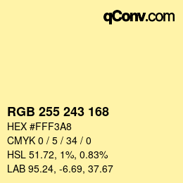 Color code: RGB 255 243 168 | qconv.com