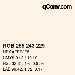 Color code: RGB 255 243 229 | qconv.com