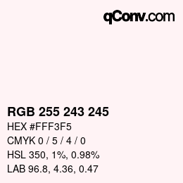 颜色代码: RGB 255 243 245 | qconv.com