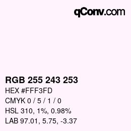 Color code: RGB 255 243 253 | qconv.com