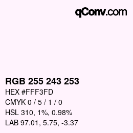 Color code: RGB 255 243 253 | qconv.com