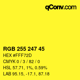 颜色代码: RGB 255 247 45 | qconv.com
