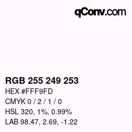 Color code: RGB 255 249 253 | qconv.com