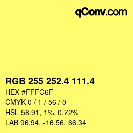 カラーコード: RGB 255 252.4 111.4 | qconv.com