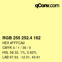 カラーコード: RGB 255 252.4 162 | qconv.com