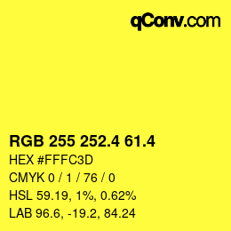 カラーコード: RGB 255 252.4 61.4 | qconv.com