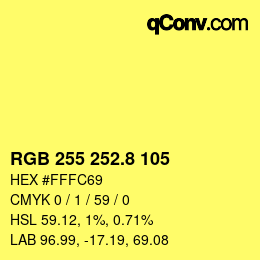 カラーコード: RGB 255 252.8 105 | qconv.com