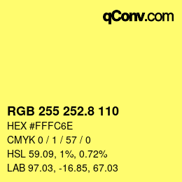 Color code: RGB 255 252.8 110 | qconv.com