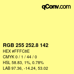 Color code: RGB 255 252.8 142 | qconv.com