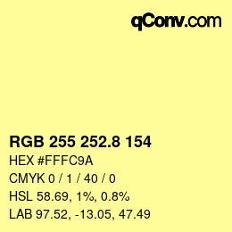 Color code: RGB 255 252.8 154 | qconv.com