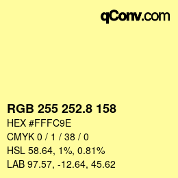 カラーコード: RGB 255 252.8 158 | qconv.com