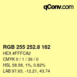 カラーコード: RGB 255 252.8 162 | qconv.com