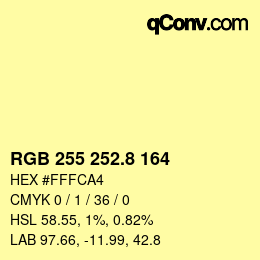 Color code: RGB 255 252.8 164 | qconv.com