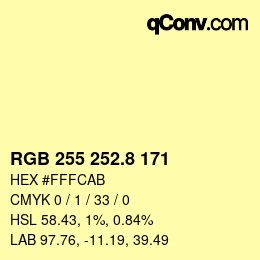 Color code: RGB 255 252.8 171 | qconv.com
