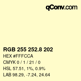 Color code: RGB 255 252.8 202 | qconv.com