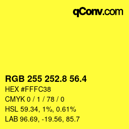 カラーコード: RGB 255 252.8 56.4 | qconv.com