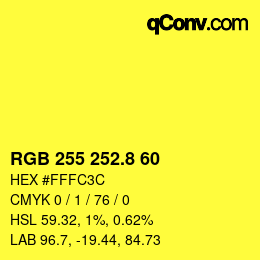 カラーコード: RGB 255 252.8 60 | qconv.com