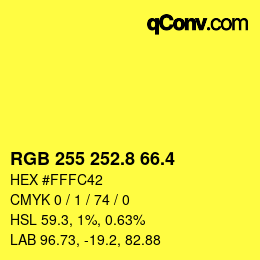 カラーコード: RGB 255 252.8 66.4 | qconv.com