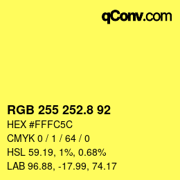 カラーコード: RGB 255 252.8 92 | qconv.com