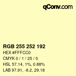 Color code: RGB 255 252 192 | qconv.com