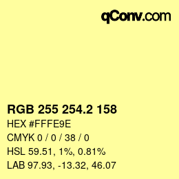 Color code: RGB 255 254.2 158 | qconv.com