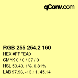 Color code: RGB 255 254.2 160 | qconv.com