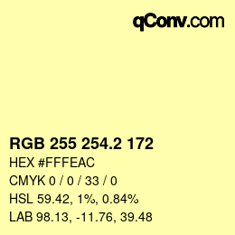 Color code: RGB 255 254.2 172 | qconv.com