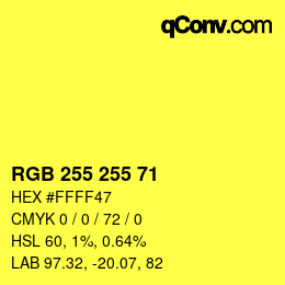 颜色代码: RGB 255 255 71 | qconv.com
