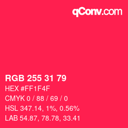 颜色代码: RGB 255 31 79 | qconv.com