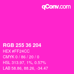 Color code: RGB 255 36 204 | qconv.com