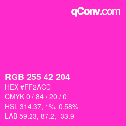 颜色代码: RGB 255 42 204 | qconv.com