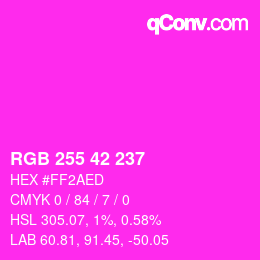 颜色代码: RGB 255 42 237 | qconv.com