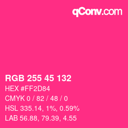 Color code: RGB 255 45 132 | qconv.com