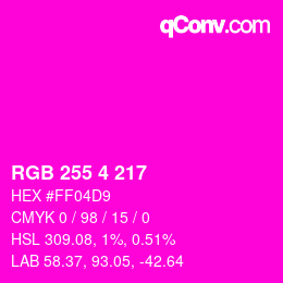 Color code: RGB 255 4 217 | qconv.com