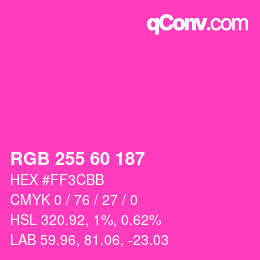 Color code: RGB 255 60 187 | qconv.com