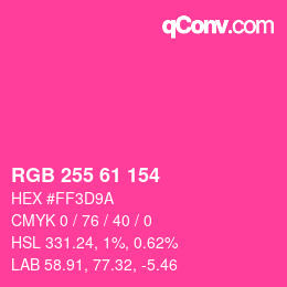 Color code: RGB 255 61 154 | qconv.com