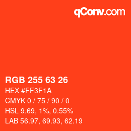 Color code: RGB 255 63 26 | qconv.com