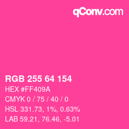 Color code: RGB 255 64 154 | qconv.com