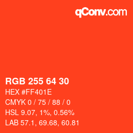 Color code: RGB 255 64 30 | qconv.com