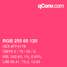 Color code: RGB 255 65 120 | qconv.com