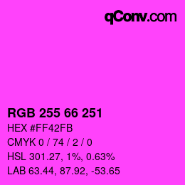 Code couleur: RGB 255 66 251 | qconv.com