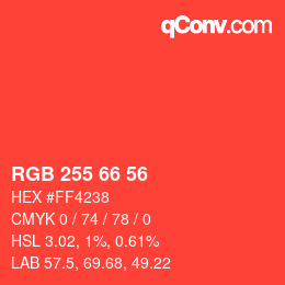 Color code: RGB 255 66 56 | qconv.com