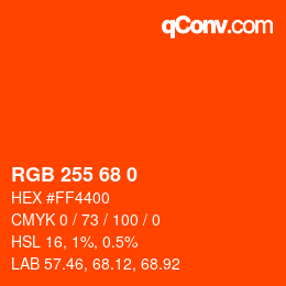 カラーコード: RGB 255 68 0 | qconv.com