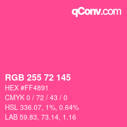 Color code: RGB 255 72 145 | qconv.com