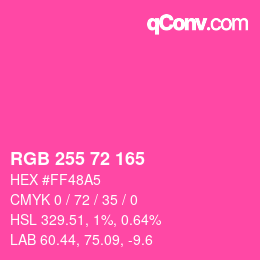 Color code: RGB 255 72 165 | qconv.com