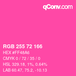 Color code: RGB 255 72 166 | qconv.com