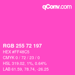 Color code: RGB 255 72 197 | qconv.com