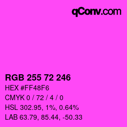 Color code: RGB 255 72 246 | qconv.com